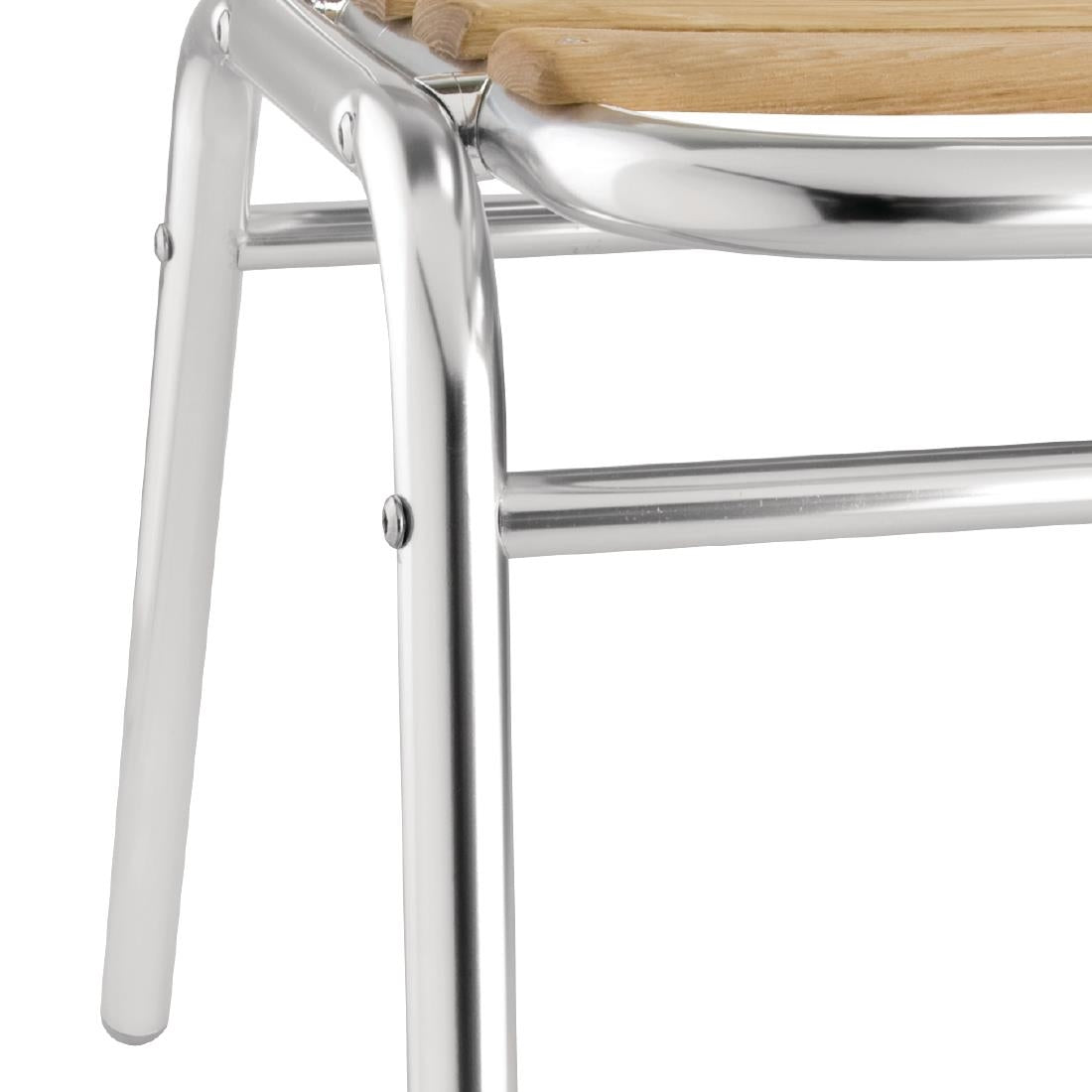 Bolero Aluminium & Ash Bistro Sidechair (Pack 4) JD Catering Equipment Solutions Ltd