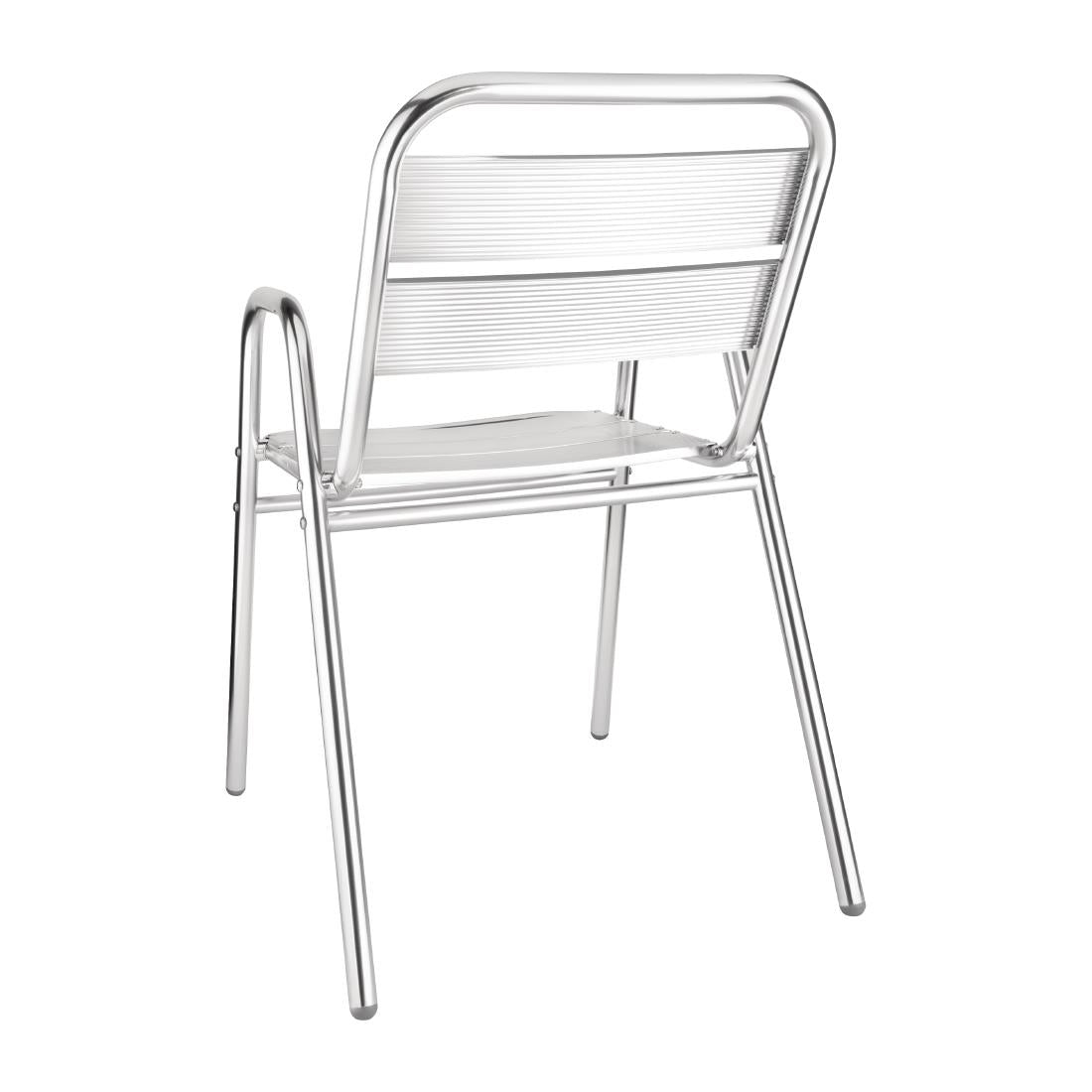 Bolero Aluminium Stacking Chairs Arched Arms (Pack of 4) JD Catering Equipment Solutions Ltd