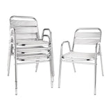 Bolero Aluminium Stacking Chairs Arched Arms (Pack of 4) JD Catering Equipment Solutions Ltd