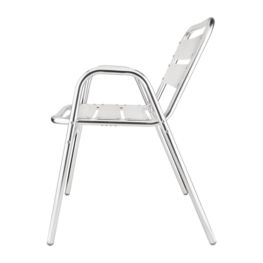 Bolero Aluminium Stacking Chairs Arched Arms (Pack of 4) JD Catering Equipment Solutions Ltd