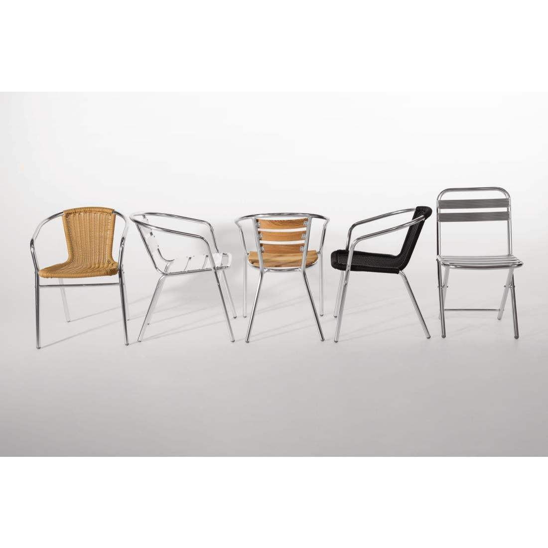 Bolero Armchair Alu. - 530x580x735mm (Pack 4) JD Catering Equipment Solutions Ltd