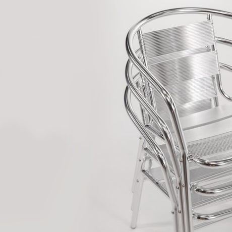 Bolero Armchair Alu. - 530x580x735mm (Pack 4) JD Catering Equipment Solutions Ltd