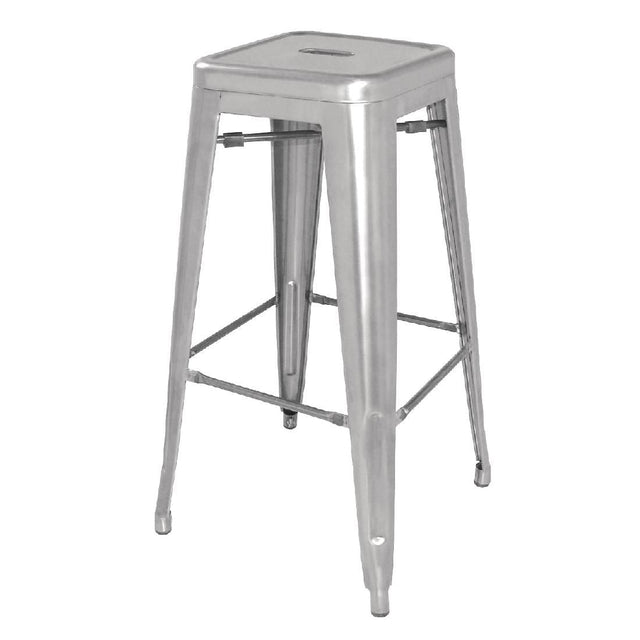 Bolero Bistro Galvanised Steel High Stool (Pack of 4) JD Catering Equipment Solutions Ltd