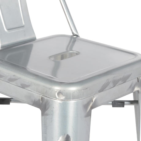 Bolero Bistro Galvanised Steel High Stool with Backrest (Pack of 4) JD Catering Equipment Solutions Ltd