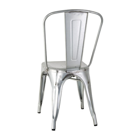 Bolero Bistro Galvanised Steel Side Chairs (Pack of 4) GL338 JD Catering Equipment Solutions Ltd