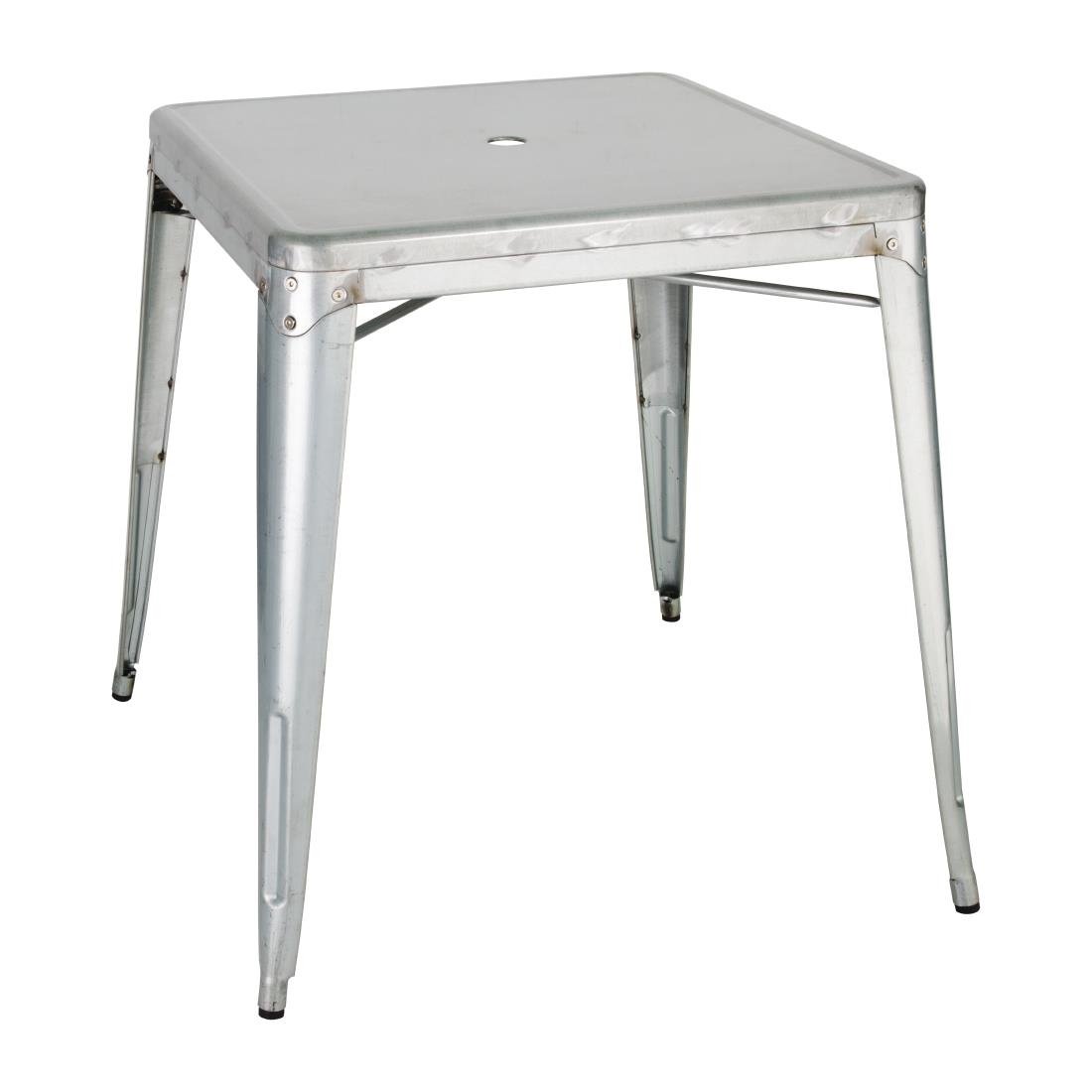 Bolero Bistro Galvanised Steel Square Table 668mm (Single) JD Catering Equipment Solutions Ltd