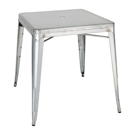 Bolero Bistro Galvanised Steel Square Table 668mm (Single) JD Catering Equipment Solutions Ltd