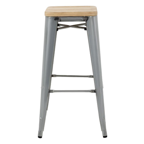 Bolero Bistro High Stools Galvanised Steel (Pack of 4) JD Catering Equipment Solutions Ltd