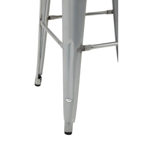 Bolero Bistro High Stools Galvanised Steel (Pack of 4) JD Catering Equipment Solutions Ltd