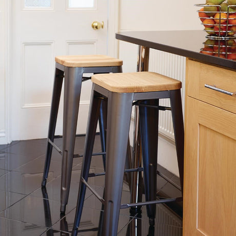 Bolero Bistro High Stools  Gun Metal (Pack of 4) GM639 JD Catering Equipment Solutions Ltd