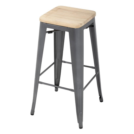 Bolero Bistro High Stools  Gun Metal (Pack of 4) GM639 JD Catering Equipment Solutions Ltd