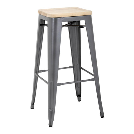 Bolero Bistro High Stools  Gun Metal (Pack of 4) GM639 JD Catering Equipment Solutions Ltd