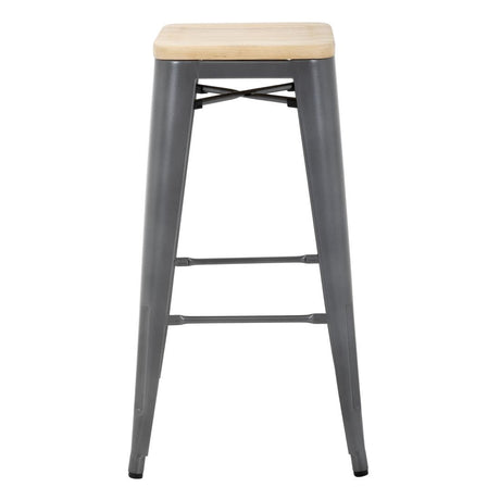 Bolero Bistro High Stools  Gun Metal (Pack of 4) GM639 JD Catering Equipment Solutions Ltd