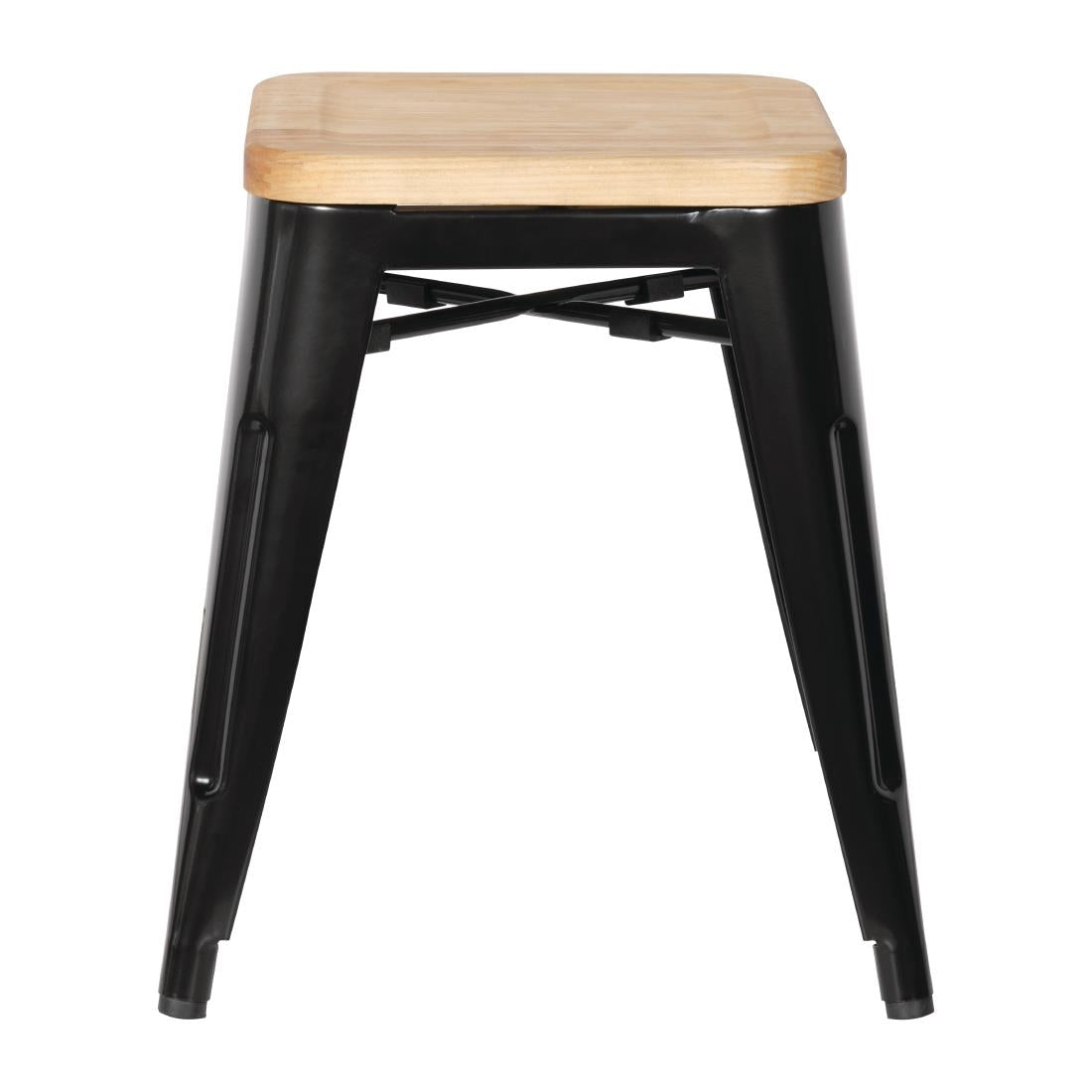 Bolero Bistro Low Stools with Wooden Seat Pad (Pack of 4) JD Catering Equipment Solutions Ltd