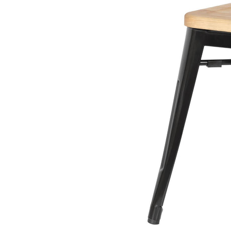 Bolero Bistro Low Stools with Wooden Seat Pad (Pack of 4) JD Catering Equipment Solutions Ltd