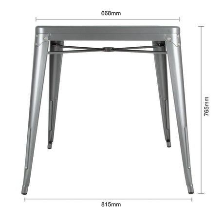 Bolero Bistro Square Steel Table Gun Metal 668mm (Single) JD Catering Equipment Solutions Ltd