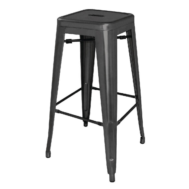 Bolero Bistro Steel High Stool Black (Pack of 4) JD Catering Equipment Solutions Ltd