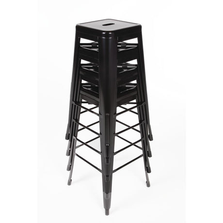 Bolero Bistro Steel High Stool Black (Pack of 4) JD Catering Equipment Solutions Ltd