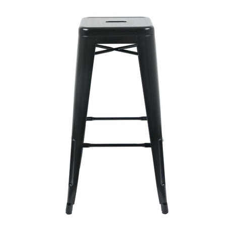 Bolero Bistro Steel High Stool Black (Pack of 4) JD Catering Equipment Solutions Ltd