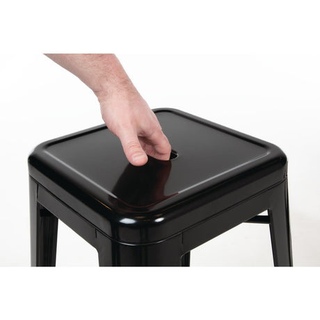 Bolero Bistro Steel High Stool Black (Pack of 4) JD Catering Equipment Solutions Ltd