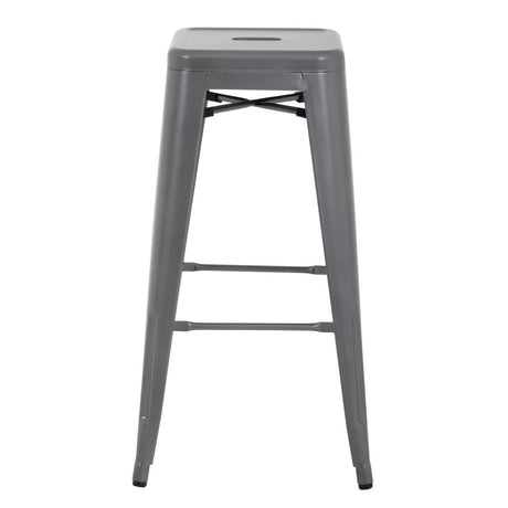 Bolero Bistro Steel High Stool Gun Metal (Pack Of 4) JD Catering Equipment Solutions Ltd