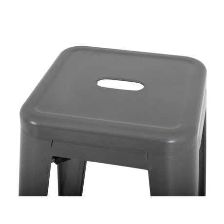 Bolero Bistro Steel High Stool Gun Metal (Pack Of 4) JD Catering Equipment Solutions Ltd