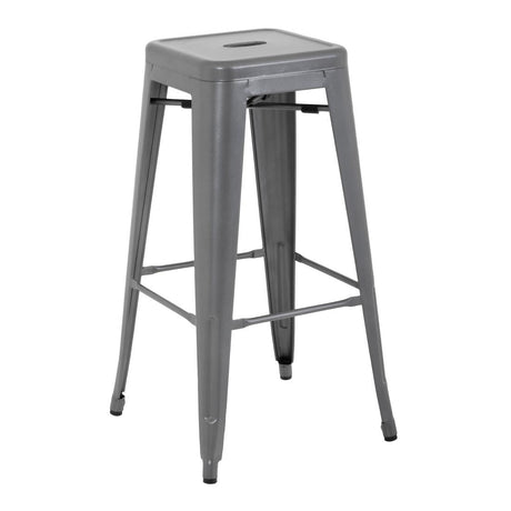 Bolero Bistro Steel High Stool Gun Metal (Pack Of 4) JD Catering Equipment Solutions Ltd