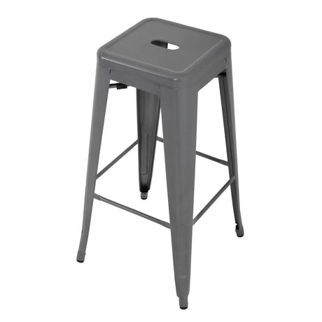 Bolero Bistro Steel High Stool Gun Metal (Pack Of 4) JD Catering Equipment Solutions Ltd