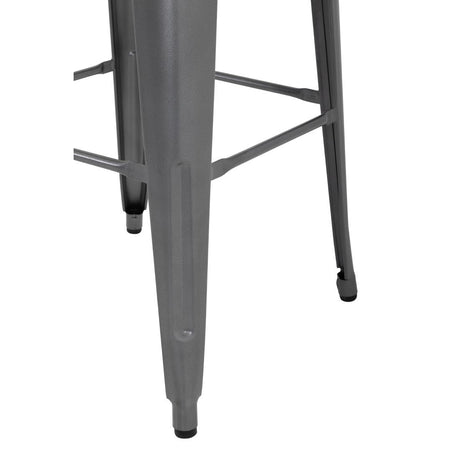 Bolero Bistro Steel High Stool Gun Metal (Pack Of 4) JD Catering Equipment Solutions Ltd