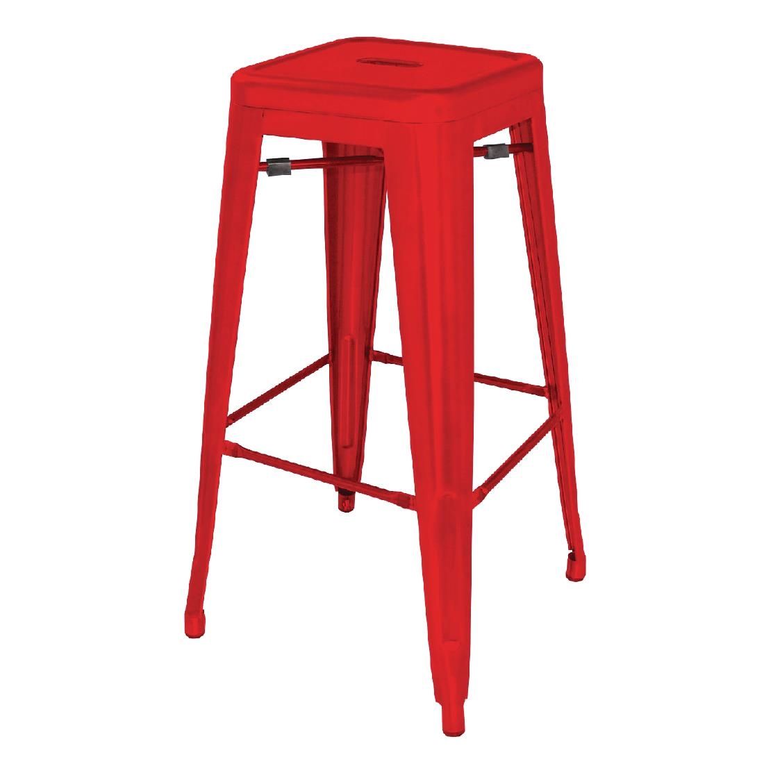 Bolero Bistro Steel High Stool Red (Pack of 4) JD Catering Equipment Solutions Ltd