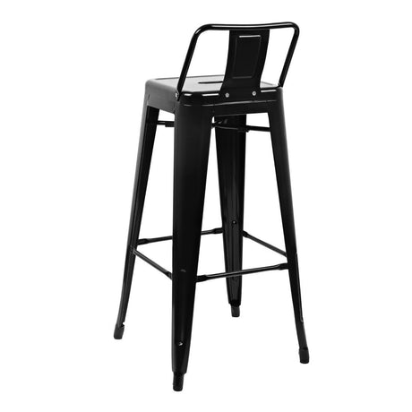 Bolero Bistro Steel High Stool With Backrest (Pack of 4) JD Catering Equipment Solutions Ltd