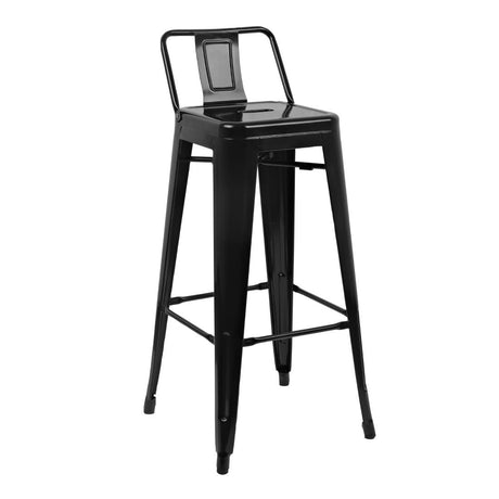 Bolero Bistro Steel High Stool With Backrest (Pack of 4) JD Catering Equipment Solutions Ltd