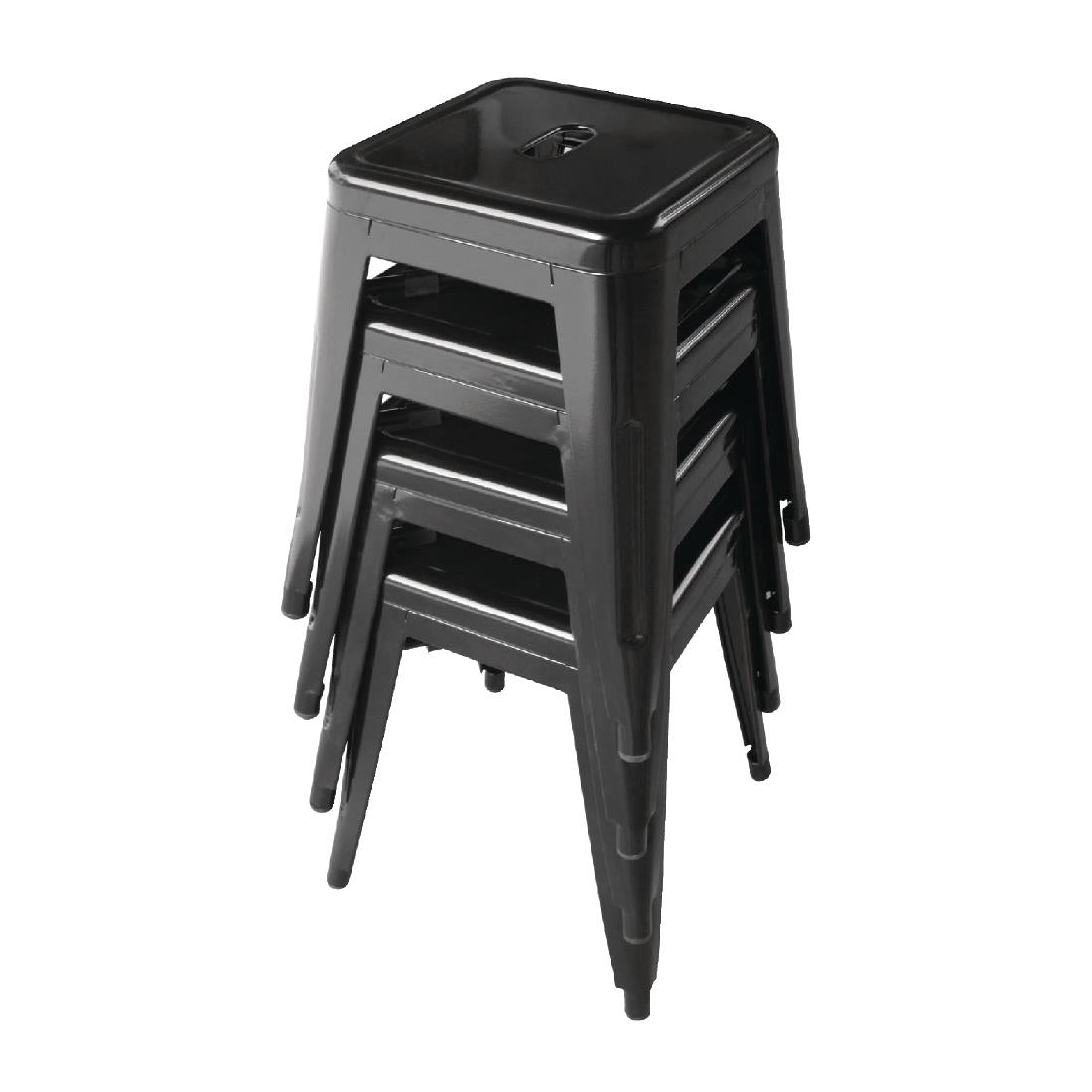 Bolero Bistro Steel Low Stool Black (Pack Of 4) JD Catering Equipment Solutions Ltd