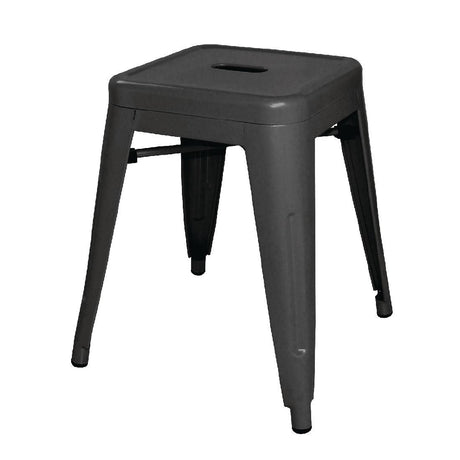 Bolero Bistro Steel Low Stool Black (Pack Of 4) JD Catering Equipment Solutions Ltd