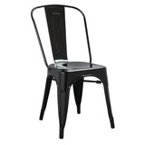 Bolero Bistro Steel Side Chair Black (Pack 4) GL331 JD Catering Equipment Solutions Ltd