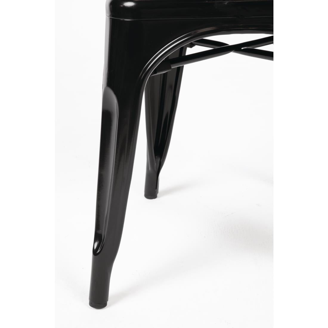 Bolero Bistro Steel Side Chair Black (Pack 4) GL331 JD Catering Equipment Solutions Ltd