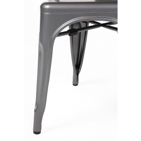 Bolero Bistro Steel Side Chair Gun Metal Grey (Pack 4) JD Catering Equipment Solutions Ltd