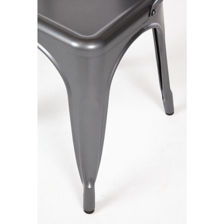 Bolero Bistro Steel Side Chair Gun Metal Grey (Pack 4) JD Catering Equipment Solutions Ltd