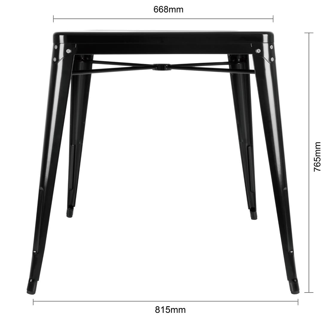 Bolero Bistro Steel Square Table Black 668mm (Single) GC867 JD Catering Equipment Solutions Ltd