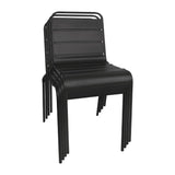 Bolero Black Slatted Steel Side Chairs (Pack of 4) JD Catering Equipment Solutions Ltd