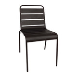 Bolero Black Slatted Steel Side Chairs (Pack of 4) JD Catering Equipment Solutions Ltd