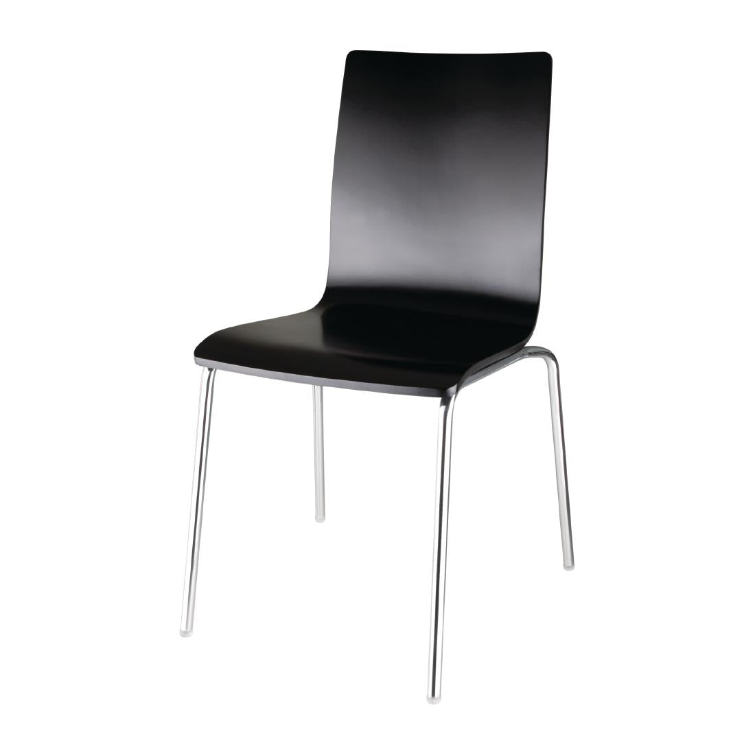 Bolero Black Square Back Side Chair (Pack of 4) JD Catering Equipment Solutions Ltd
