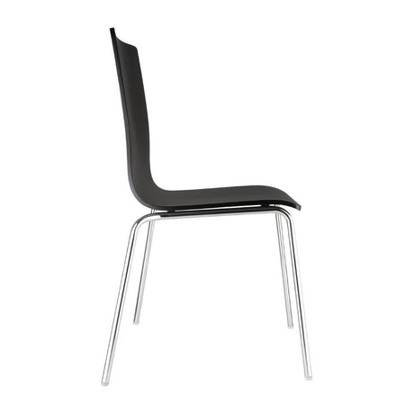 Bolero Black Square Back Side Chair (Pack of 4) JD Catering Equipment Solutions Ltd