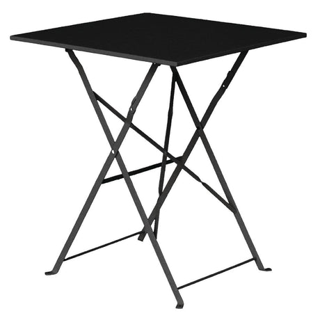 Bolero Black Square Pavement Style Steel Table JD Catering Equipment Solutions Ltd