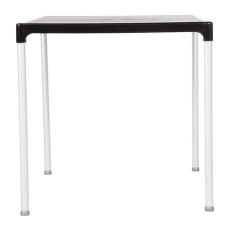 Bolero Black Square Table with Aluminium Legs 750mm JD Catering Equipment Solutions Ltd