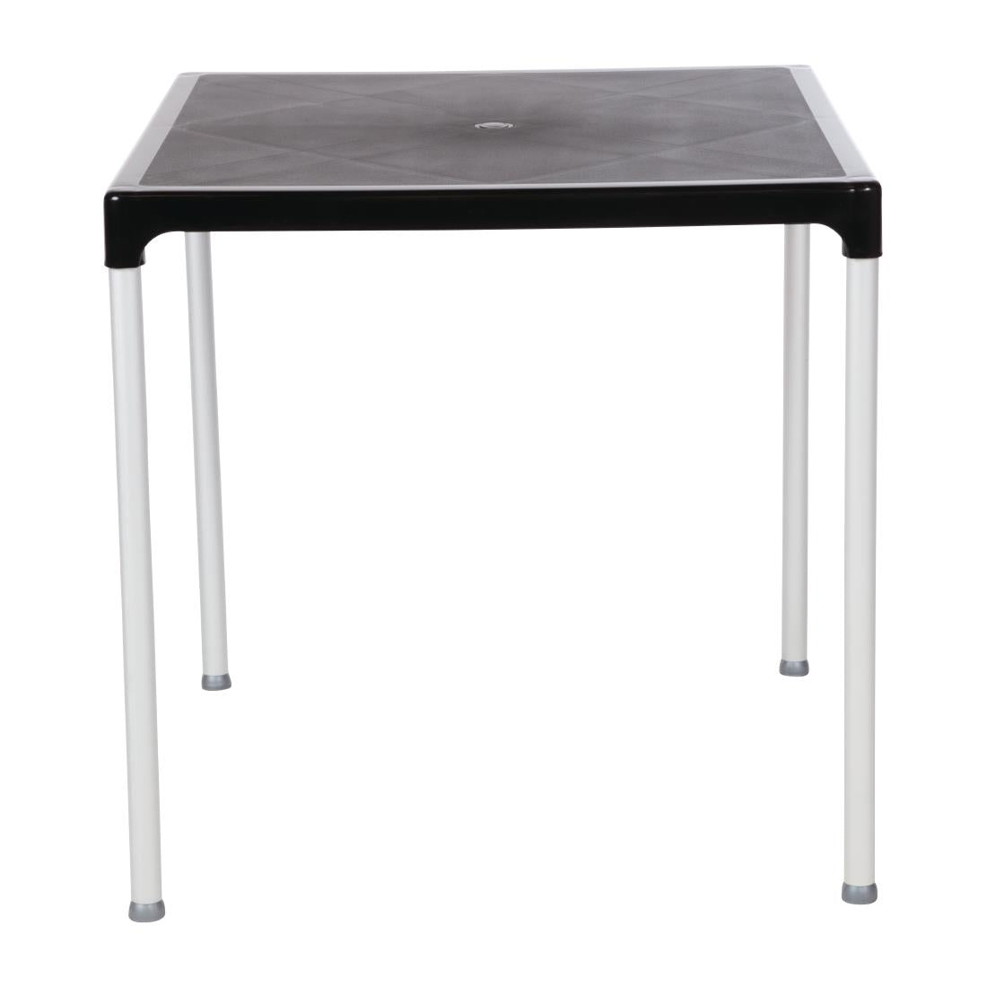 Bolero Black Square Table with Aluminium Legs 750mm JD Catering Equipment Solutions Ltd