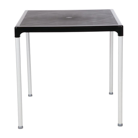 Bolero Black Square Table with Aluminium Legs 750mm JD Catering Equipment Solutions Ltd