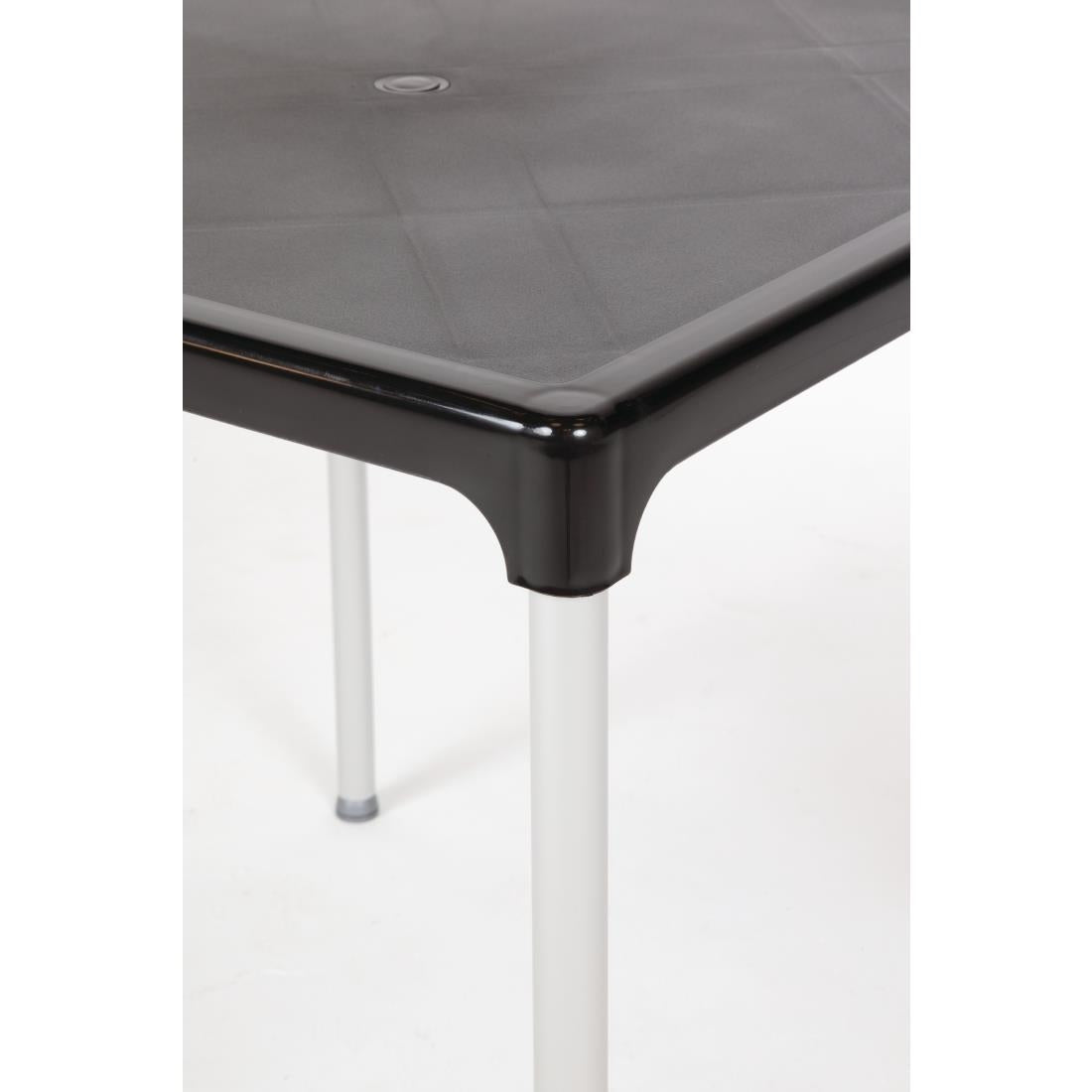 Bolero Black Square Table with Aluminium Legs 750mm JD Catering Equipment Solutions Ltd