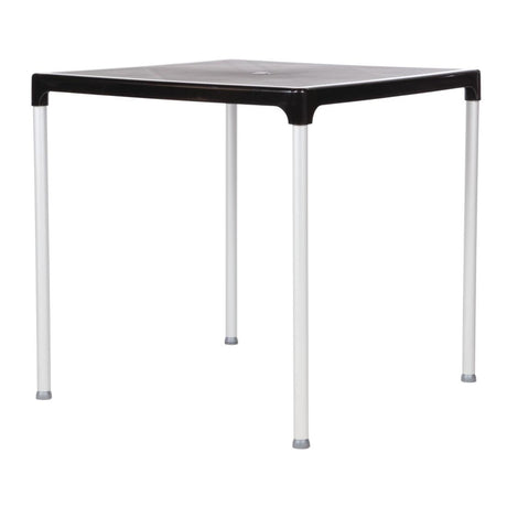 Bolero Black Square Table with Aluminium Legs 750mm JD Catering Equipment Solutions Ltd