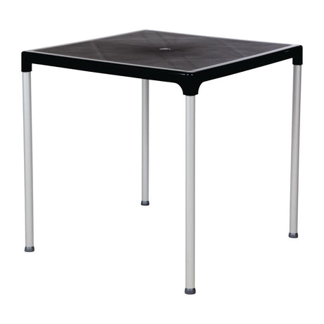 Bolero Black Square Table with Aluminium Legs 750mm JD Catering Equipment Solutions Ltd